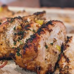 BBQ Butter-Basted Chicken Cutlets on a Spit