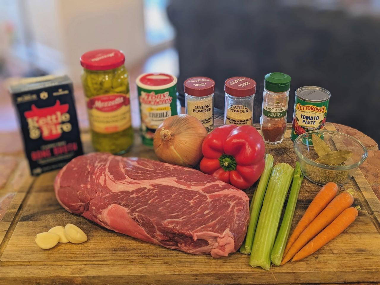 Ingredients for Cajun-Style Pot Roast Recipe