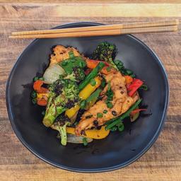 Charred Broccoli and Douchi Chicken Stir Fry