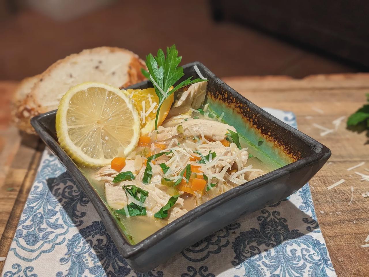 Citrus Chicken Orzo Soup