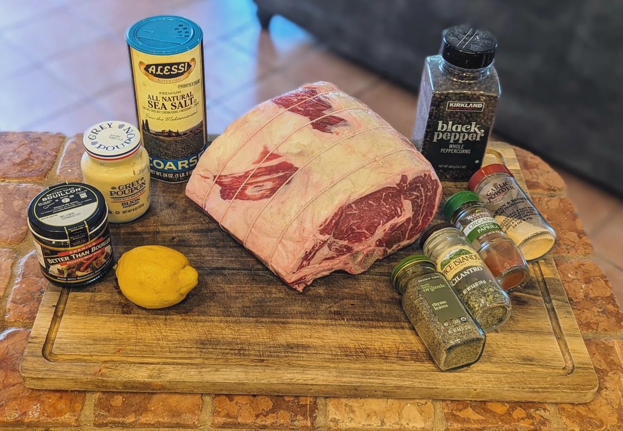 Ingredients for Dijon Mustard & Paprika-Crusted Standing Rib Roast