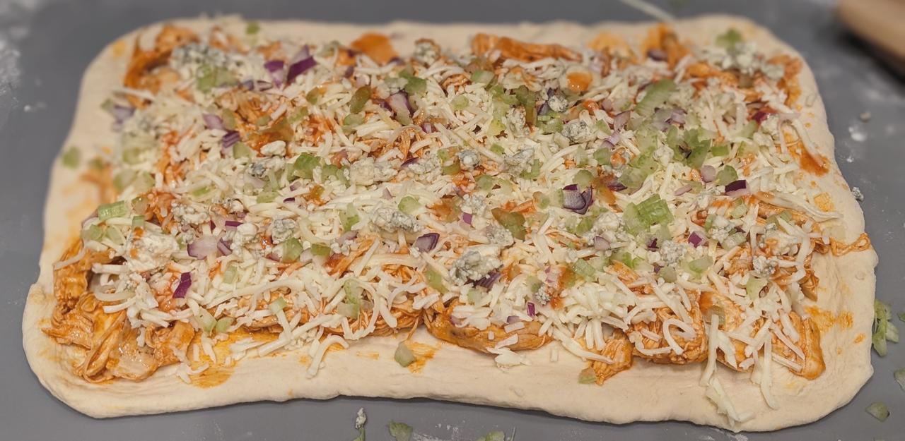 Buffalo Chicken Garbage Bread