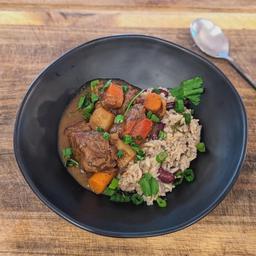 Jamaican Braised Beef with Rice and Peas