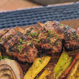 Lamb Kofta with High Fiber Pita and Grilled Vegetables