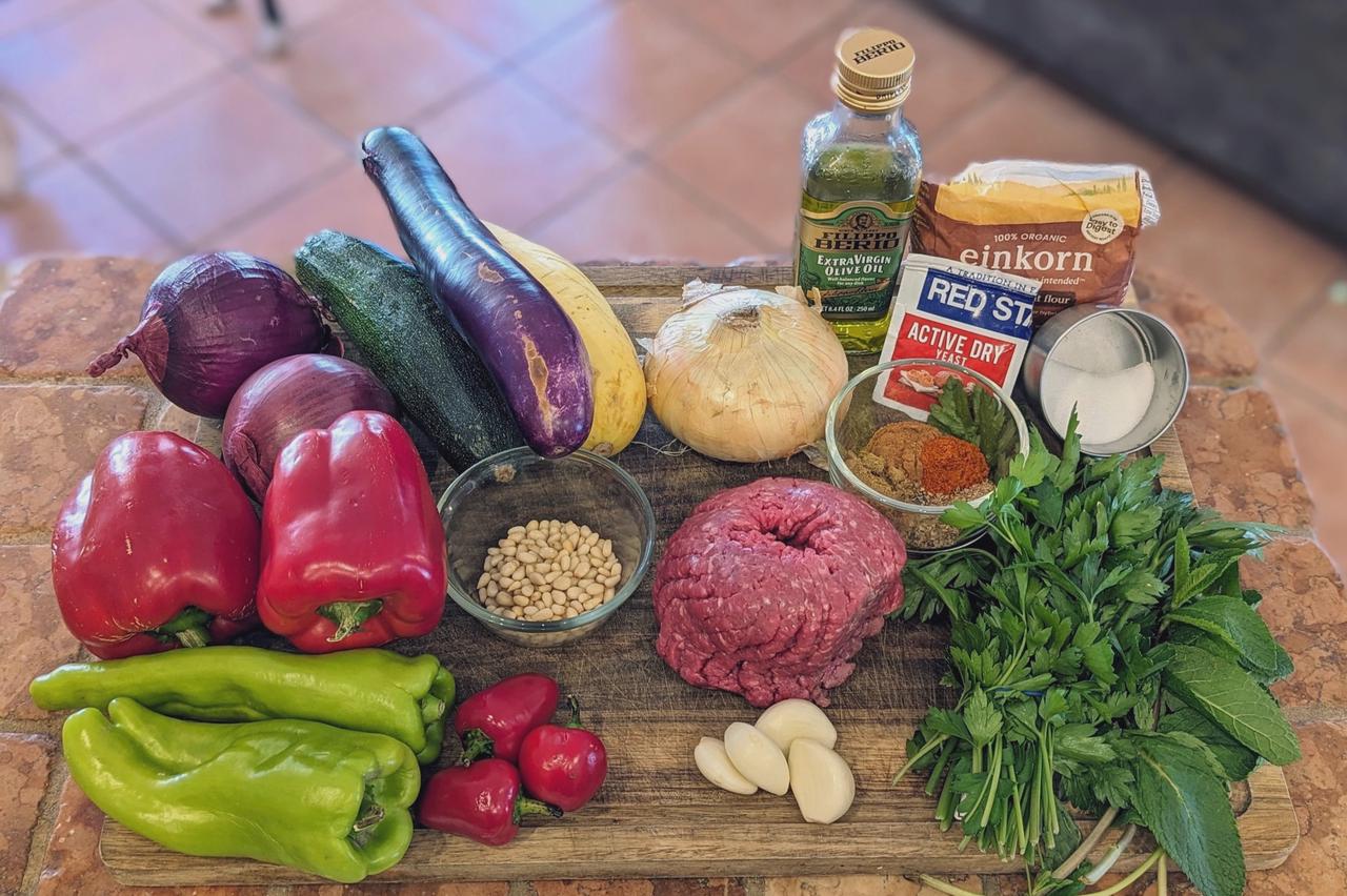 Ingredients for Lamb Kofta with High Fiber Pita and Grilled Vegetables