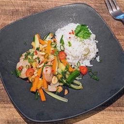 Shrimp and Mango Salad with Coconut Rice