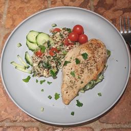 Spinach & Ricotta Stuffed Chicken With Quinoa Salad