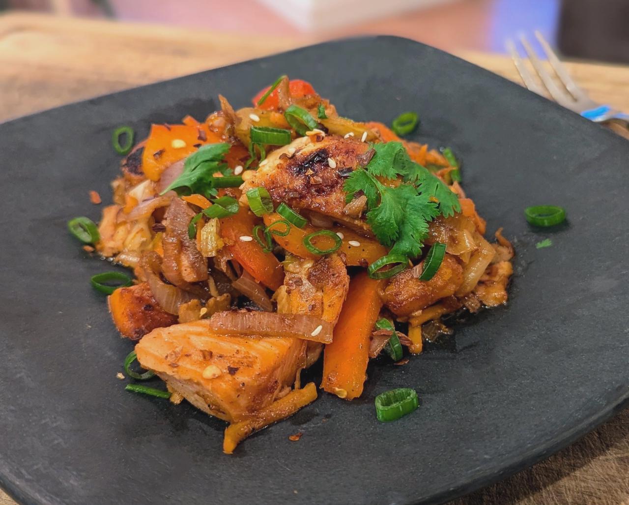 Honey Soy-Glazed Salmon and Sweet Potato Bowl